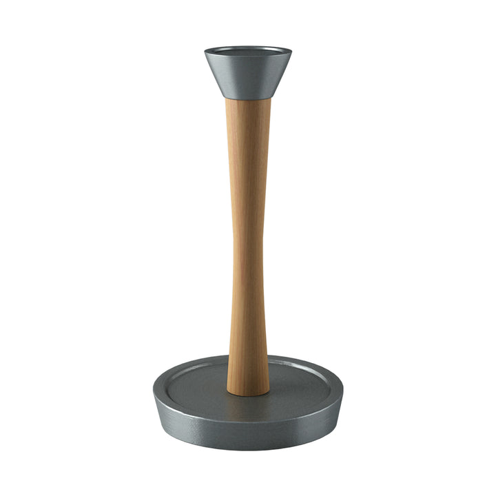 Wood Paper Towel Holder | Easy One-Handed Tear Kitchen Paper Towel Dispenser with Weighted Base for Standard Paper Towel Rolls, Oil Rubbed Bronze Finish