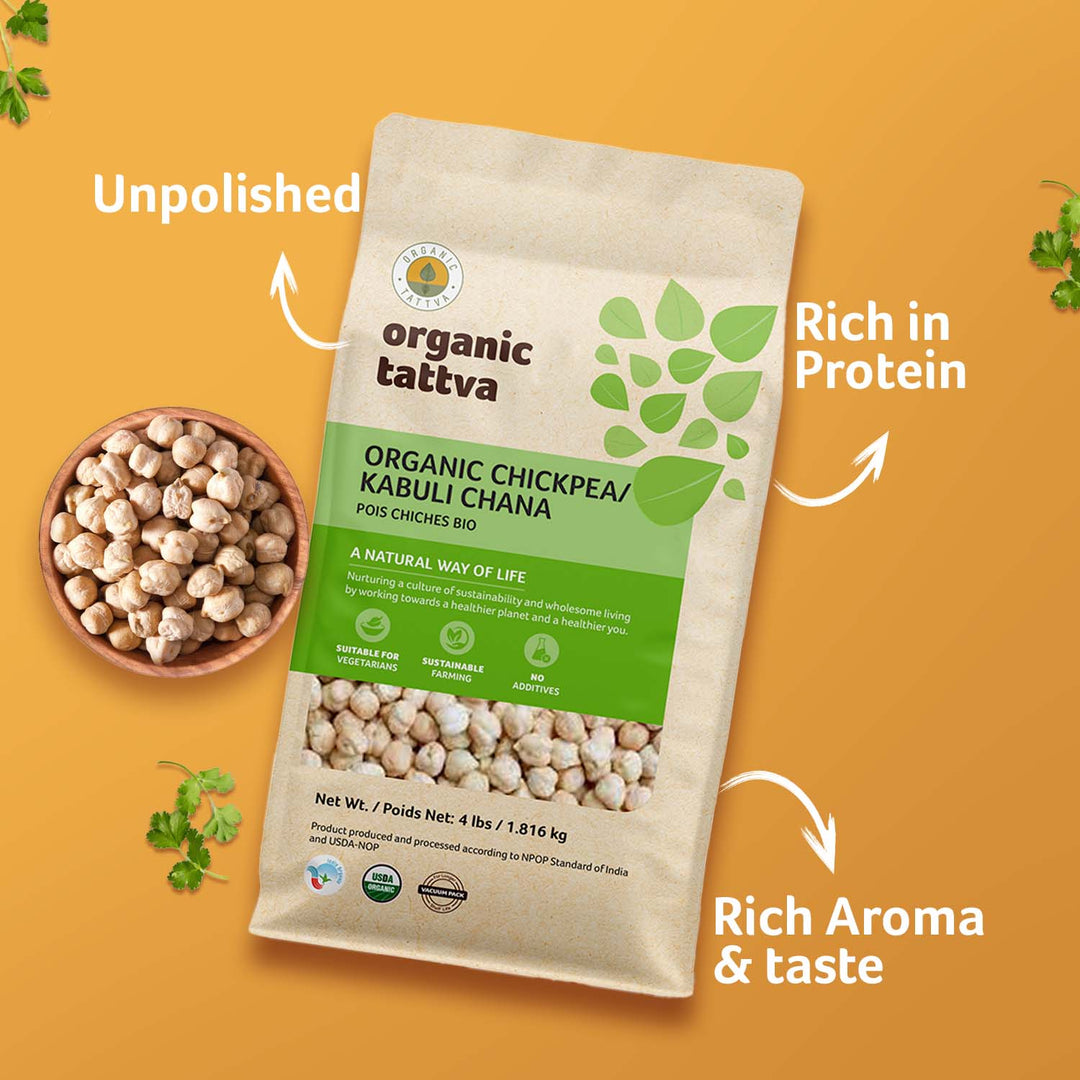 Organic Kabuli Chana 4 lbs Pack of 6