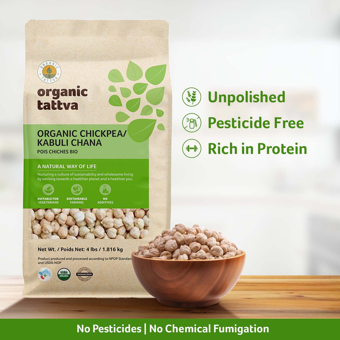 Organic Kabuli Chana 4 lbs Pack of 6
