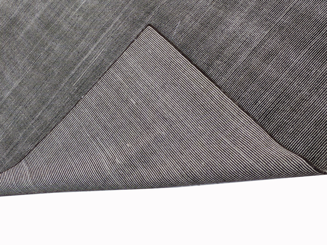 Black Area Rug | Wool & Bamboo Silk Handloom Rug