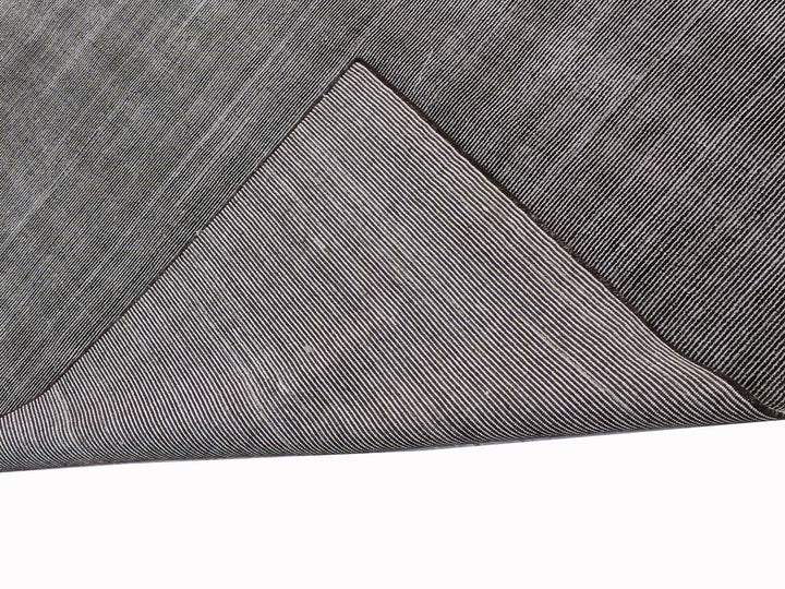 Black Area Rug | Wool & Bamboo Silk Handloom Rug