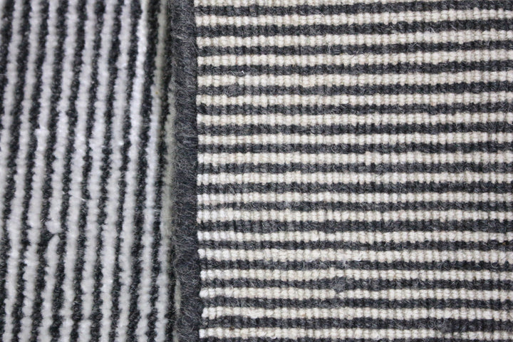 Black Area Rug | Wool & Bamboo Silk Handloom Rug