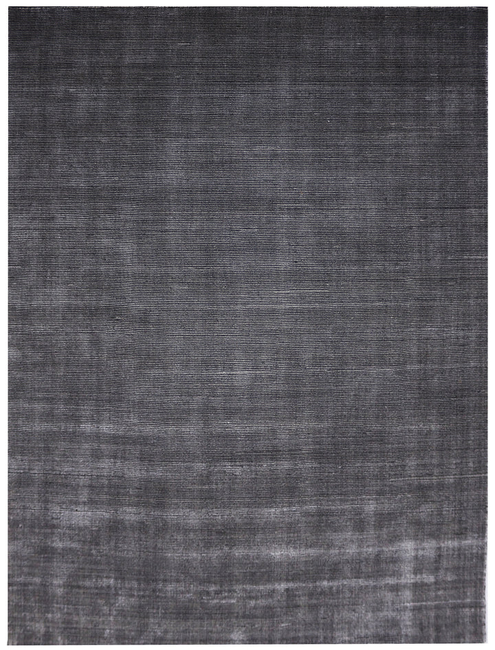 Black Area Rug | Wool & Bamboo Silk Handloom Rug