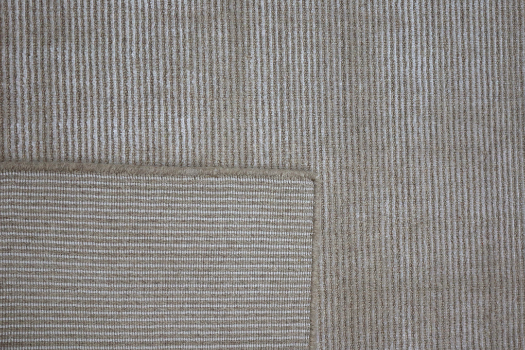 Area Rug | Beige Wool & Bamboo Silk Handloom Rug
