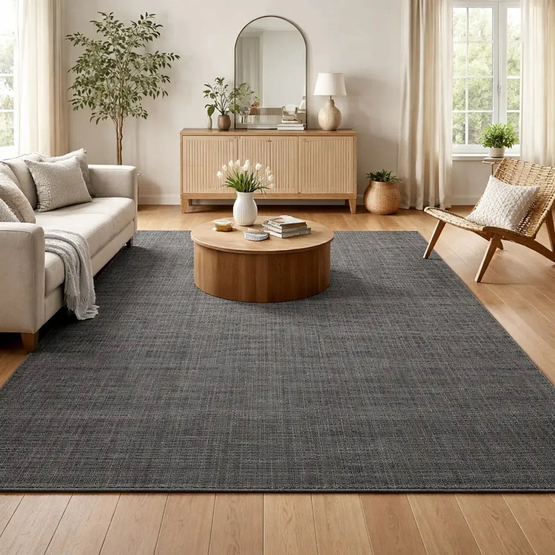 Area Rug | Dark Grey 100% Wool Handloom Rug