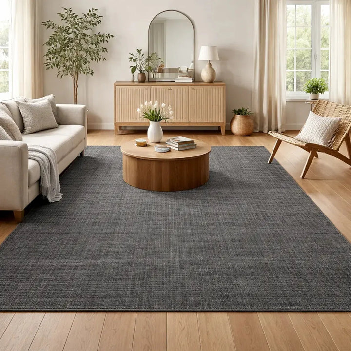 Area Rug | Dark Grey 100% Wool Handloom Rug