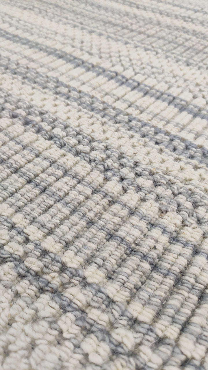 Area Rug | Grey 100% Wool Handloom Rug | 9mm