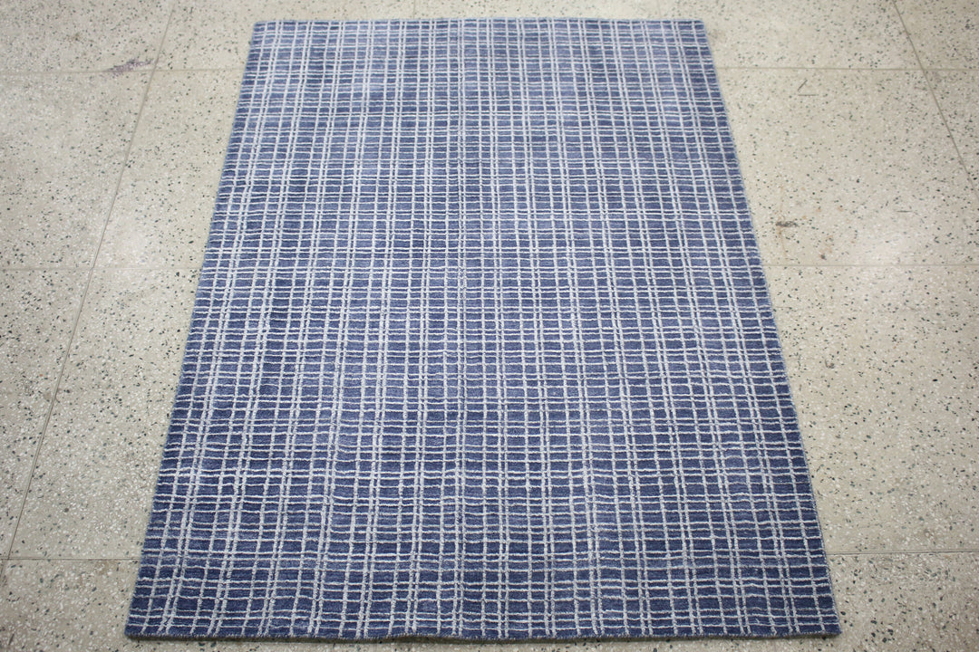 Area Rug | Light Blue Wool & Bamboo Silk Handloom Rug
