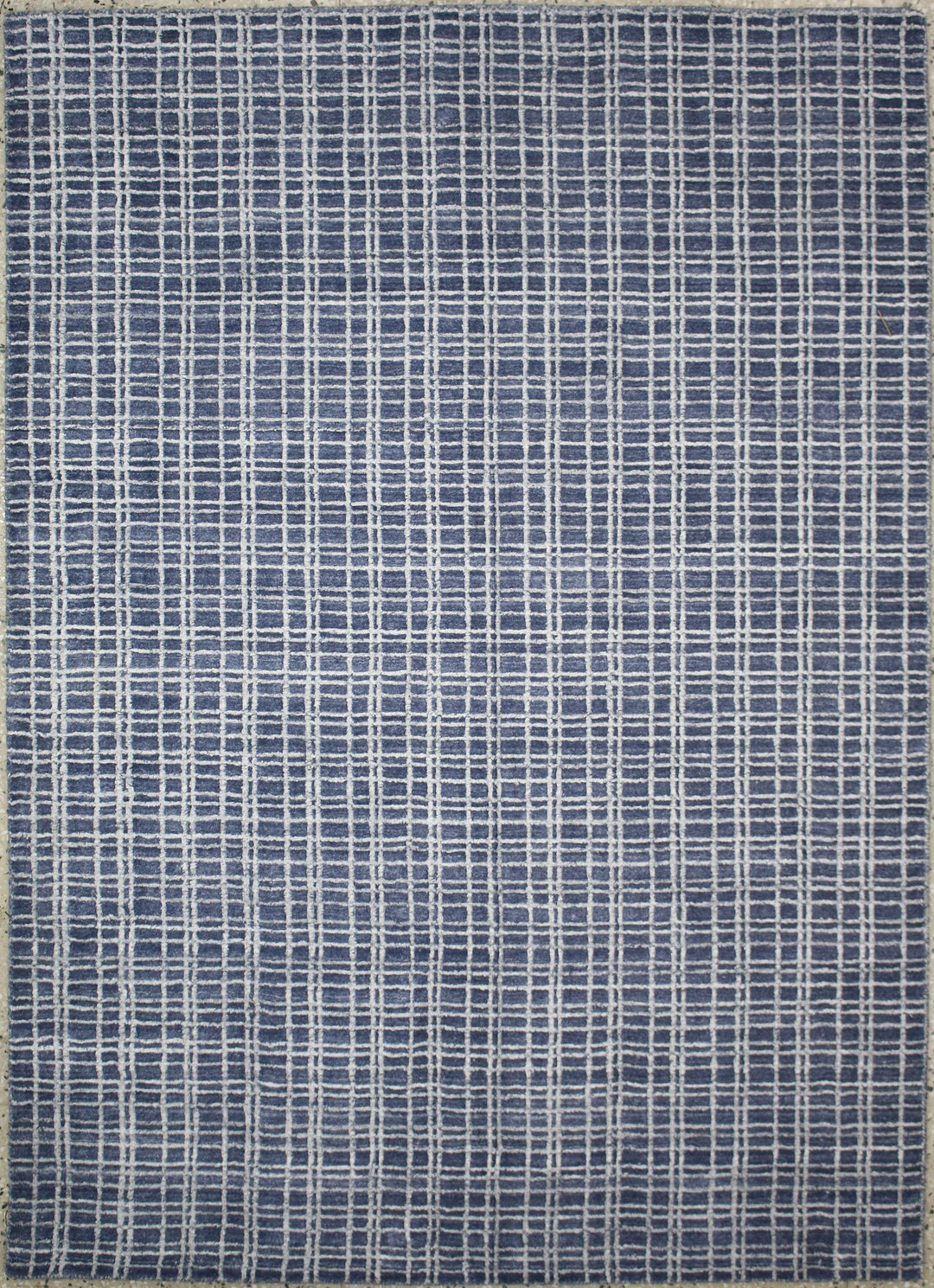 Area Rug | Light Blue Wool & Bamboo Silk Handloom Rug