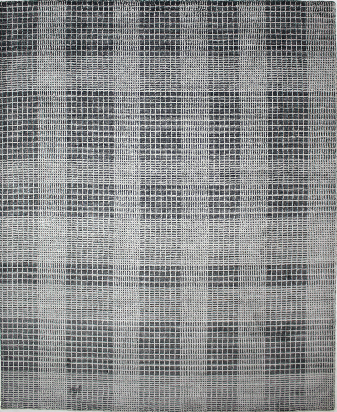 Area Rug | Charcoal  Wool & Bamboo Silk Handloom Rug | 9mm