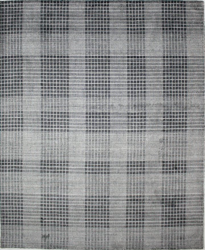 Area Rug | Charcoal  Wool & Bamboo Silk Handloom Rug | 9mm