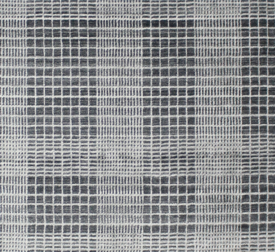 Area Rug | Charcoal  Wool & Bamboo Silk Handloom Rug | 9mm