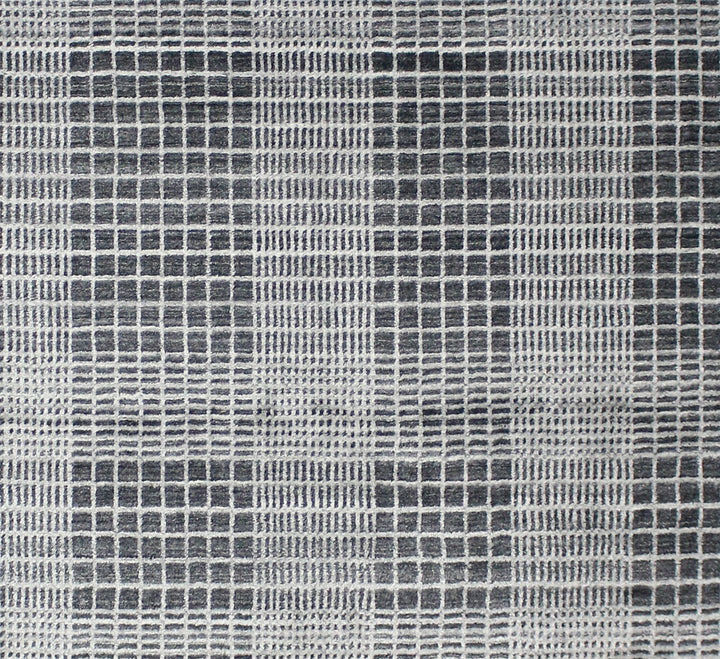 Area Rug | Charcoal  Wool & Bamboo Silk Handloom Rug | 9mm