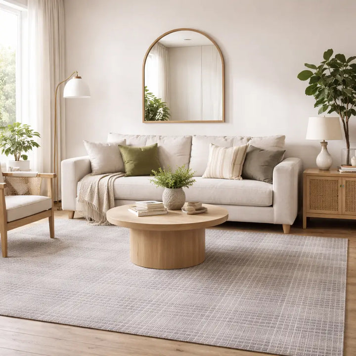 Area Rug | Lt. Grey  Wool & Bamboo Silk Handloom Rug