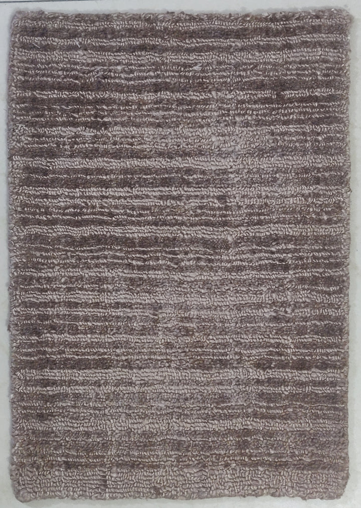 Area Rug | Brown Wool & Bamboo Silk Handloom Rug