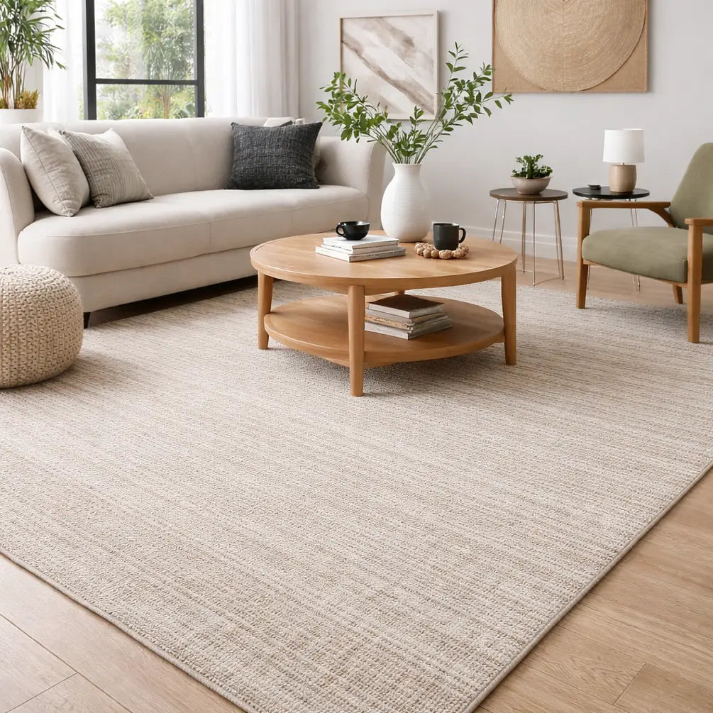 Area Rug | Natural Wool & Bamboo Silk Handloom Rug