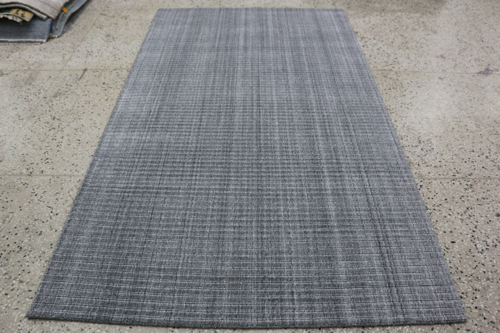 Area Rug | Dark Grey Wool & Bamboo Silk Handloom Rug | 7mm