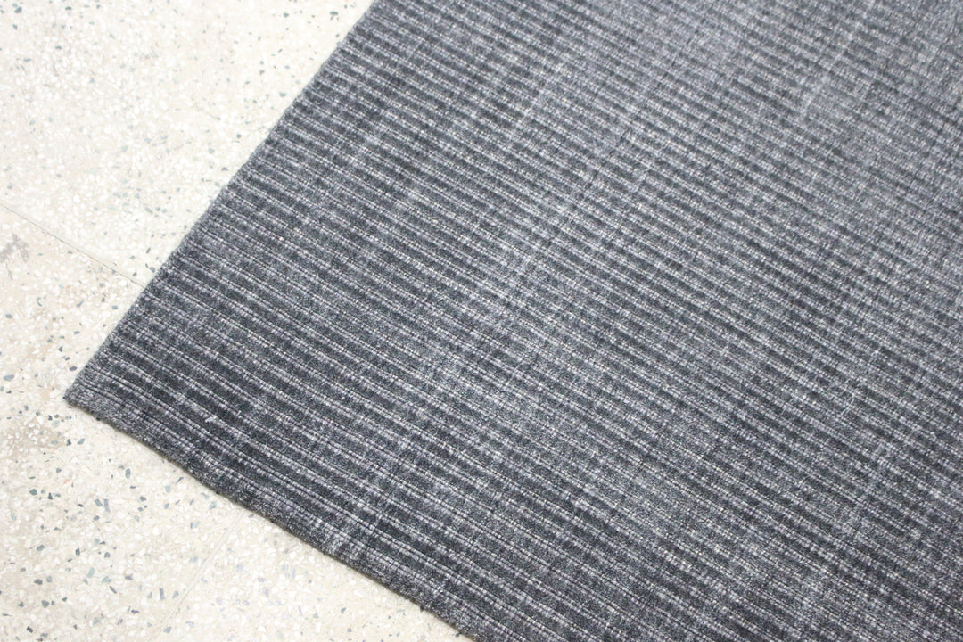 Area Rug | Charcoal Wool & Bamboo Silk Handloom Rug