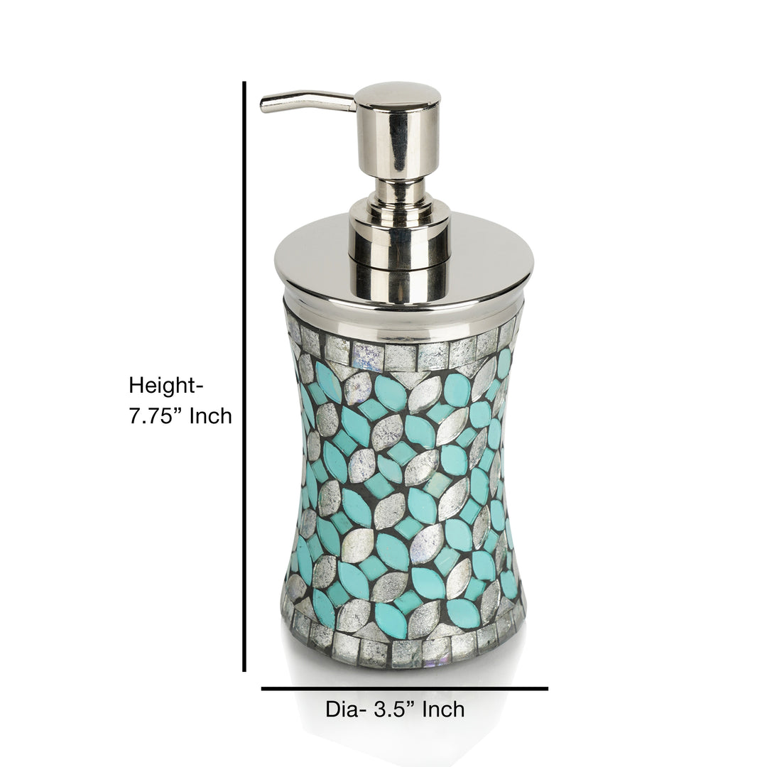 Liquid Soap Dispenser Pump Bottle | Bathroom Vanity & Kitchen Sink,Holds Soap,Lotion & Sanitizer | Mosaic/Steel