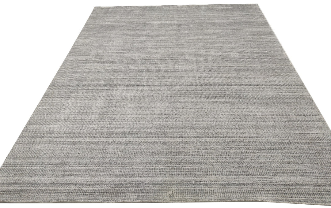 Area Rug | Silver Wool & Bamboo Silk Handloom Rug