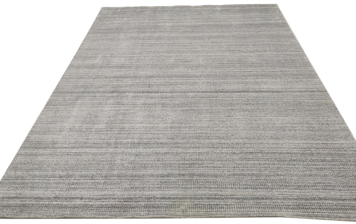 Area Rug | Silver Wool & Bamboo Silk Handloom Rug