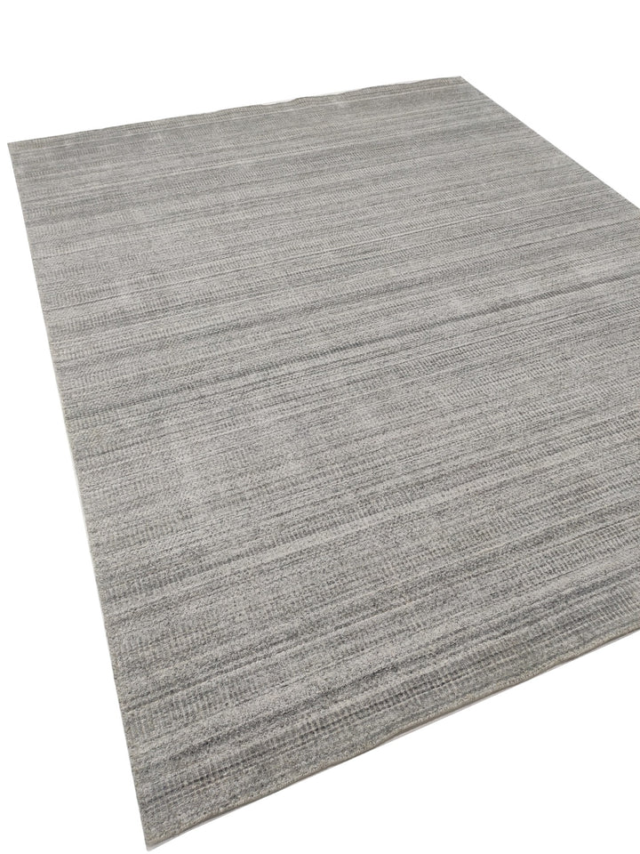 Area Rug | Silver Wool & Bamboo Silk Handloom Rug