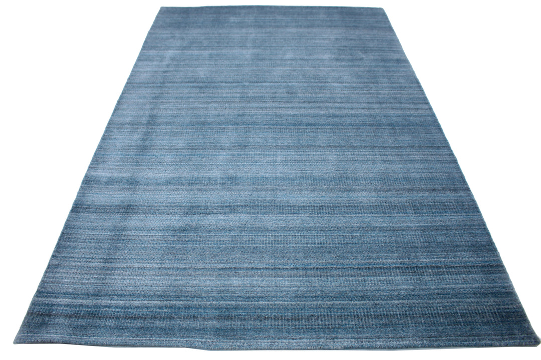 Area Rug | Teal Wool & Bamboo Silk Handloom Rug