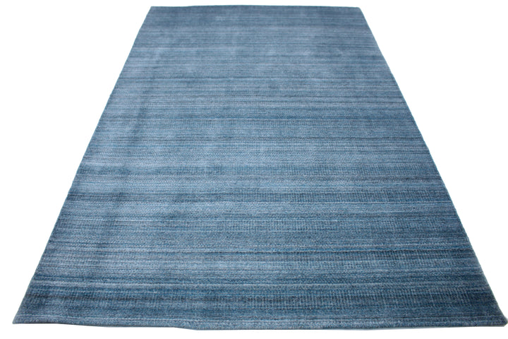 Area Rug | Teal Wool & Bamboo Silk Handloom Rug