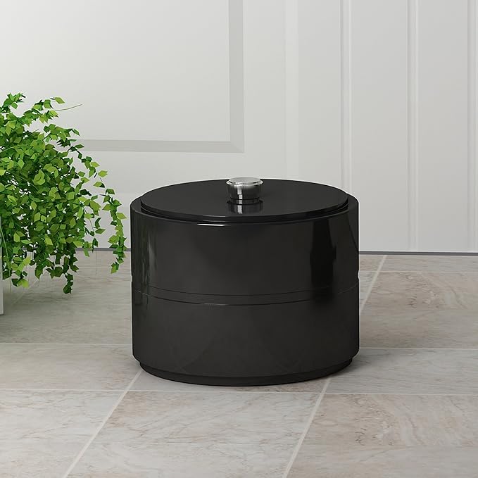 Loft Cotton Swab/Container |Resin |  Shiny Black Finish
