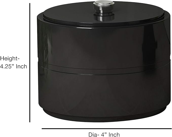Loft Cotton Swab/Container |Resin |  Shiny Black Finish