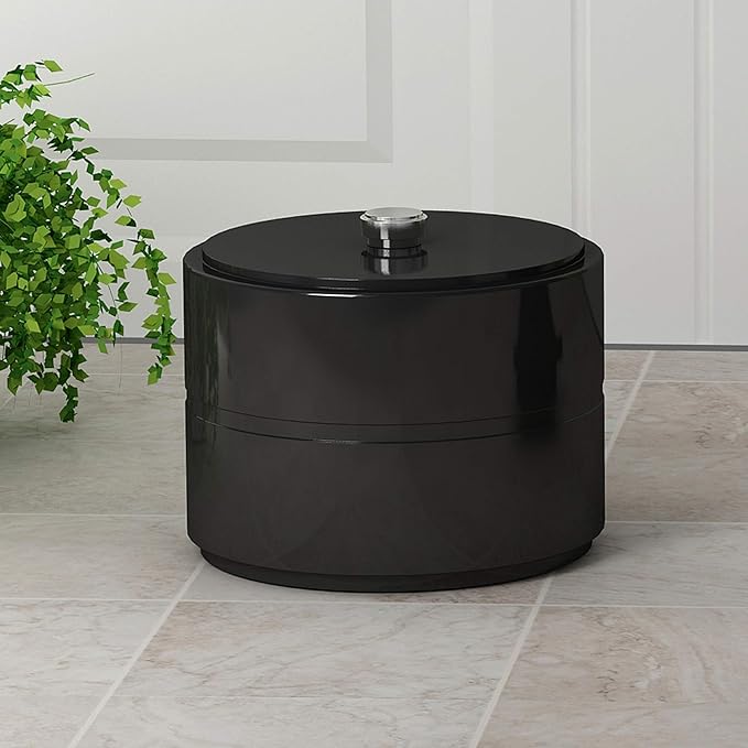 Loft Cotton Swab/Container |Resin |  Shiny Black Finish