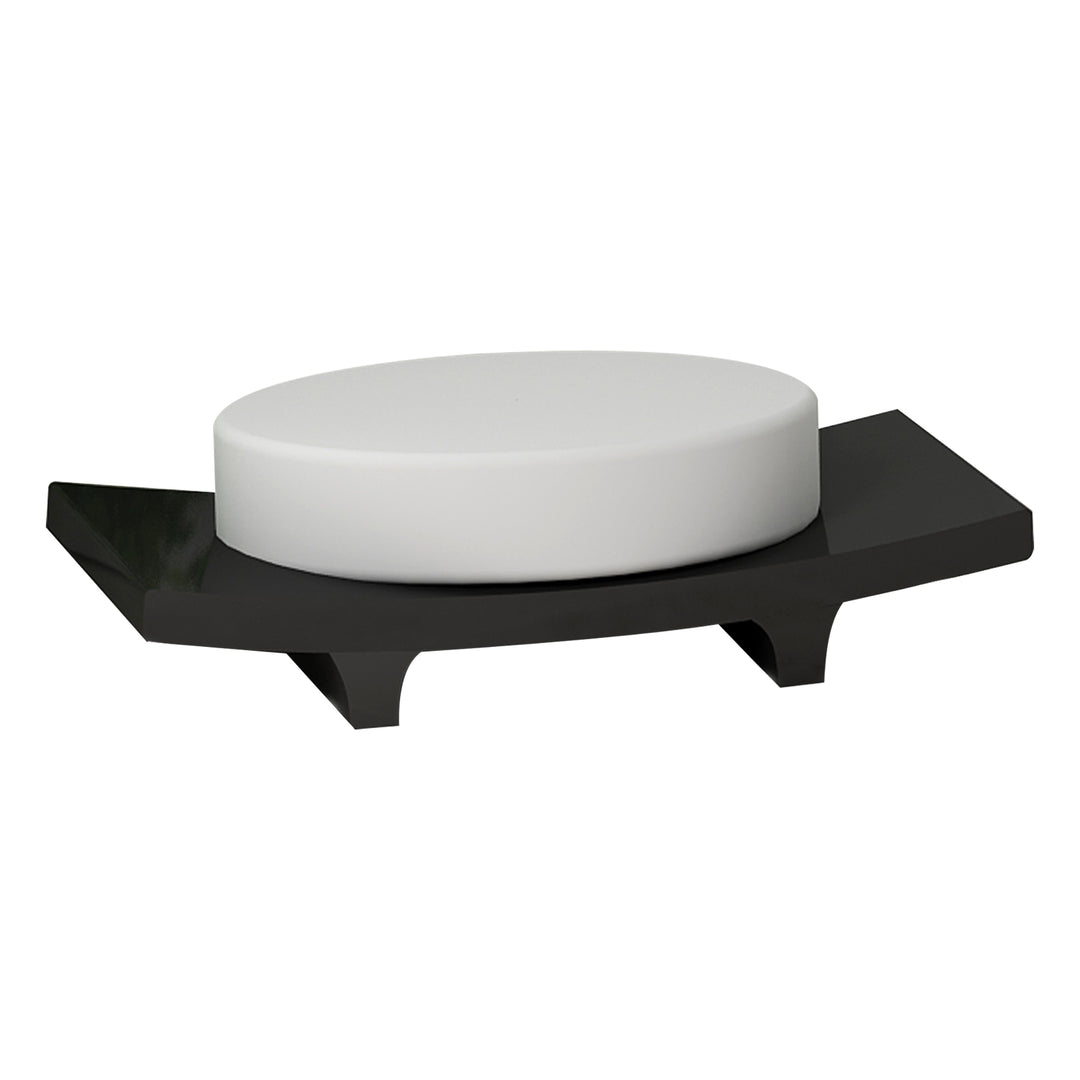 Soap Dish for Bathroom Counter,Shower & Kitchen | Black Resin Finish