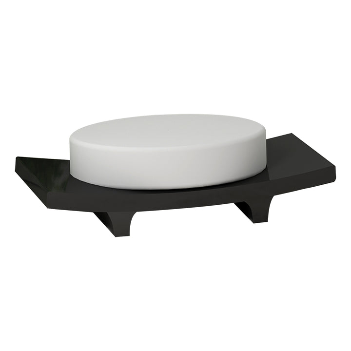 Soap Dish for Bathroom Counter,Shower & Kitchen | Black Resin Finish