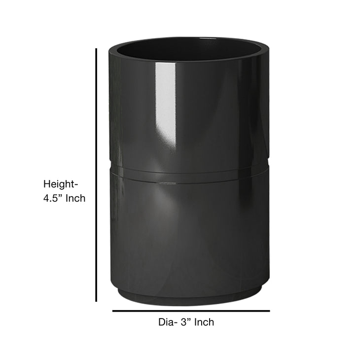 Resin Bathroom Tumbler Cup | Decorative Rinse Cup,Drinking Glass,Toothbrush & Makeup Brush Holder for Vanity Countertops,Sink | Black