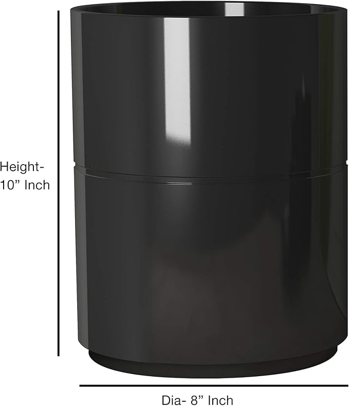 Loft Wastebasket, Black Resin,7QT