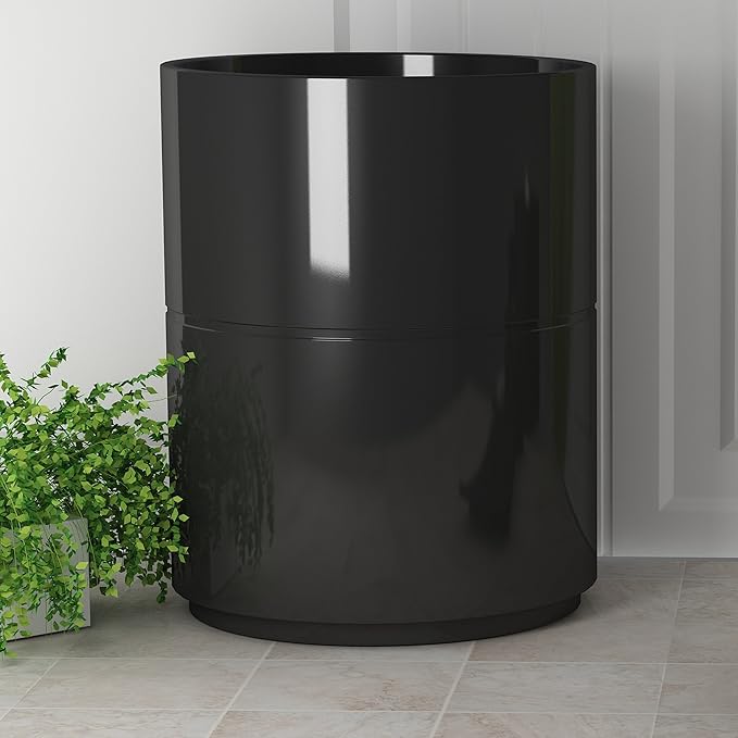 Loft Wastebasket, Black Resin,7QT