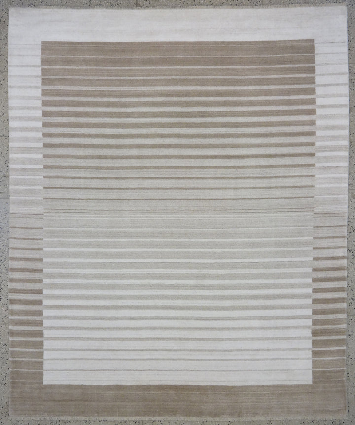 Area Rug | Beige & Gold Wool & Bamboo Silk Handloom Rug