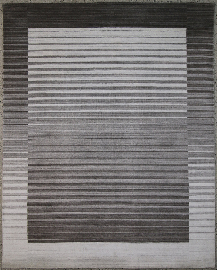 Area Rug | Ivory & Charcoal Wool & Bamboo Silk Handloom Rug