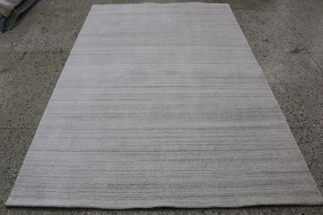 Area Rug | Ivory Handloom Wool & Silk Runner Rug