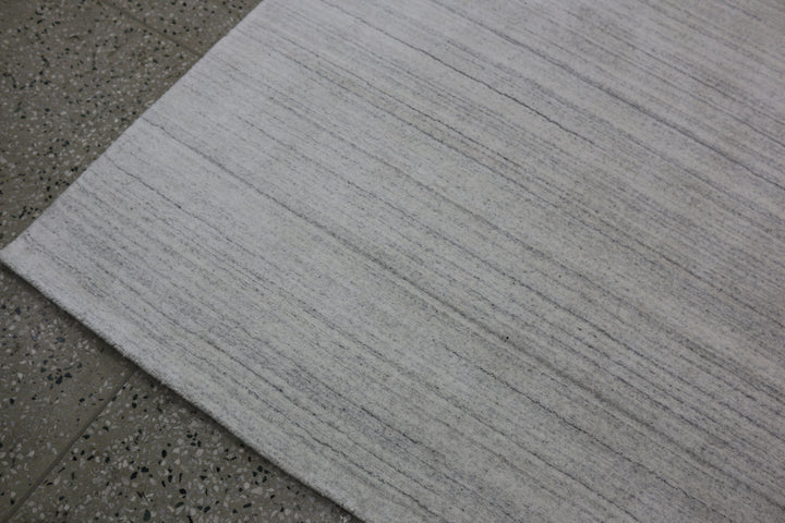 Area Rug | Ivory Handloom Wool & Silk Runner Rug