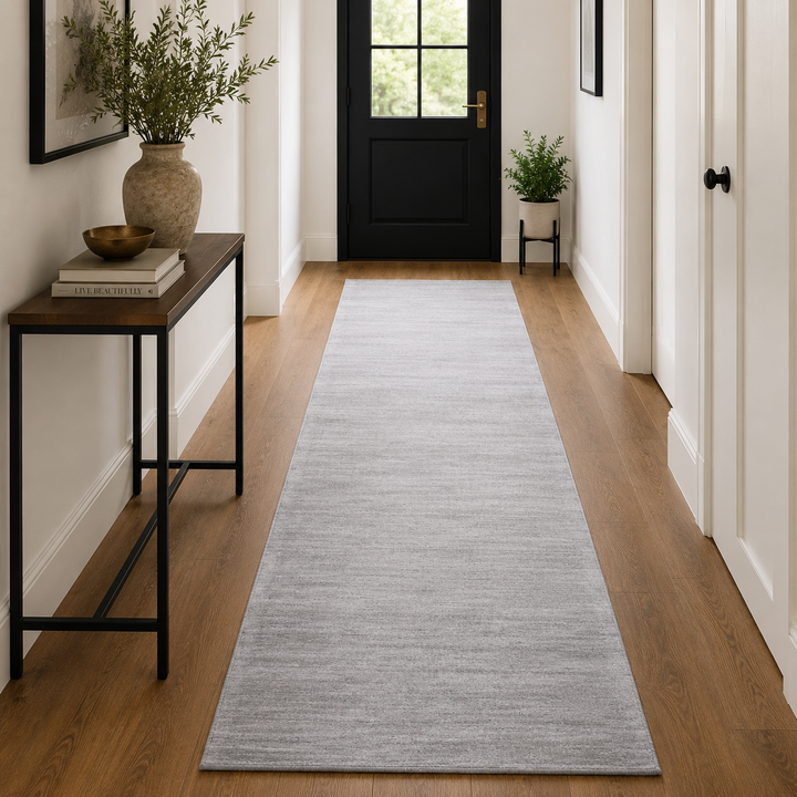 Area Rug | Handloom Wool & Silk Runner Rug | Beige