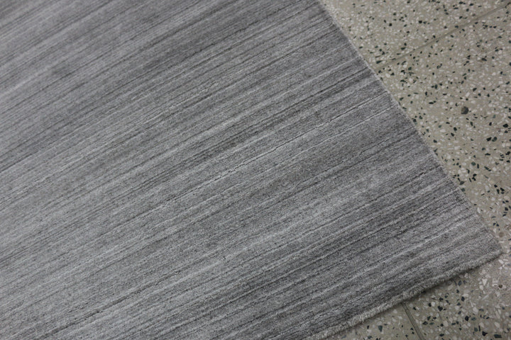 Area Rug | Grey Wool & Bamboo Silk Handloom Rug