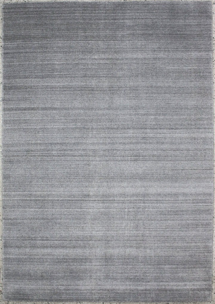 Area Rug | Dark Grey Wool & Bamboo Silk Handloom Rug