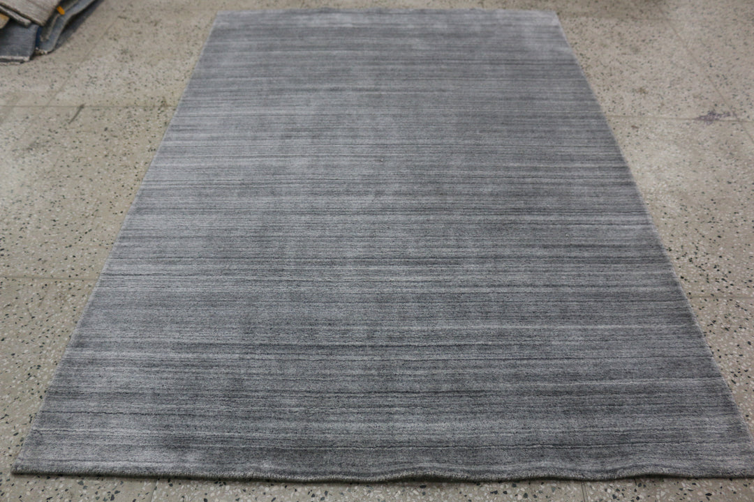 Area Rug | Silver Wool & Bamboo Silk Handloom Rug | 9mm
