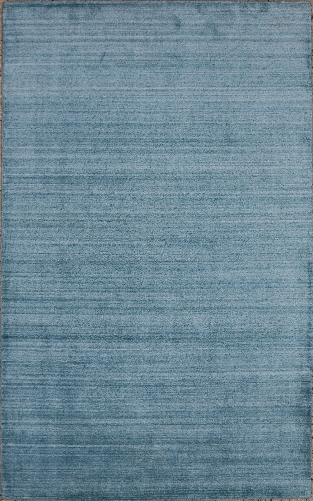 Area Rug | Wool & Bamboo Silk Handloom Rug | Blue