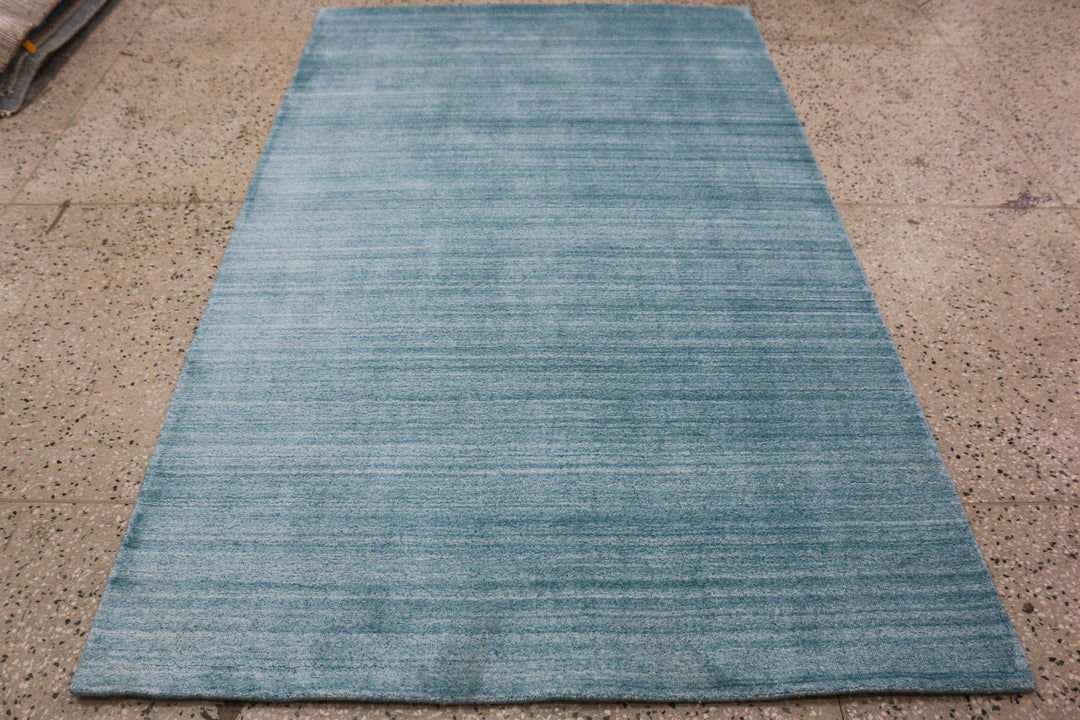 Area Rug | Wool & Bamboo Silk Handloom Rug | Blue