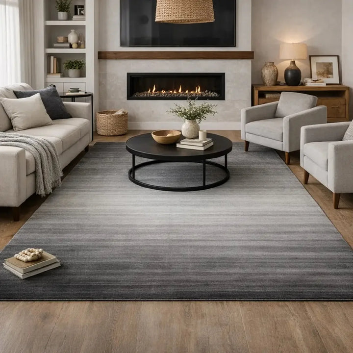 Area Rug | Wool & Bamboo Silk Handloom Rug, Brown