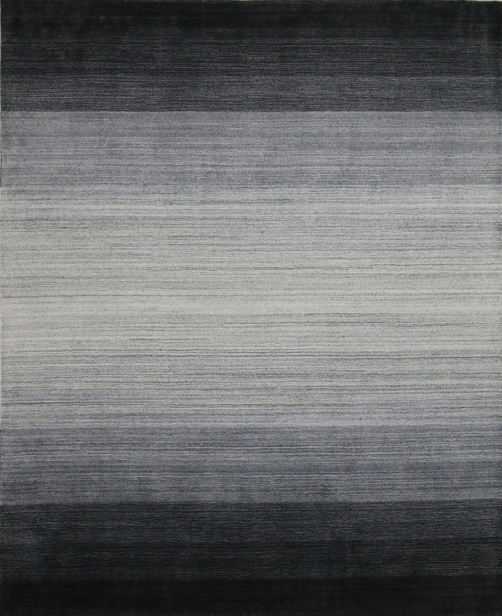 Area Rug | Black Wool & Bamboo Silk Handloom Rug