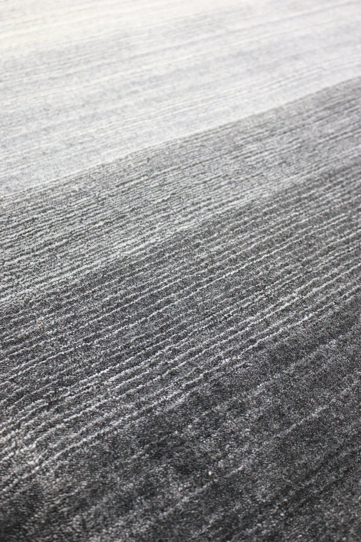 Area Rug | Black Wool & Bamboo Silk Handloom Rug