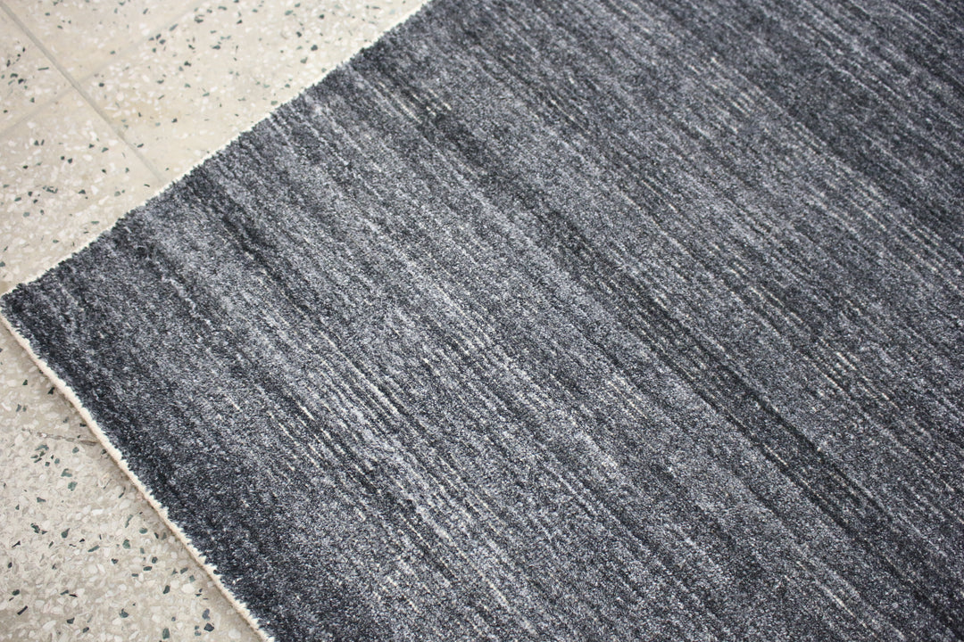 Area Rug | Charcoal Wool & Bamboo Silk Handloom Rug | 7mm